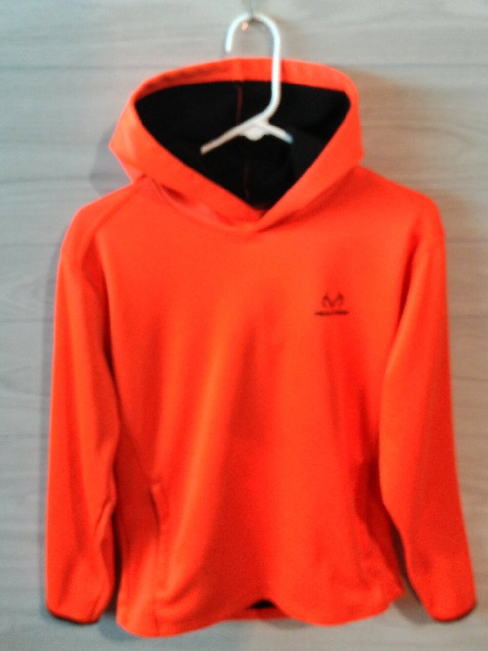 Realtree Performance Hoodie Blaze Orange Youth Size XL Hunter Fleece Defects